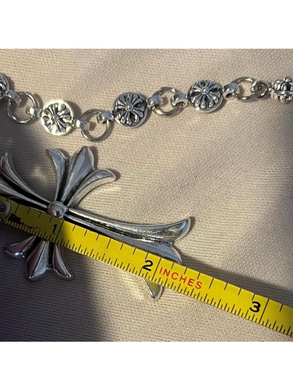 Chrome Hearts CH Silver Chain For Belt Loops Chain Wallet Gothic Cross & Dagger - Picture 7 of 7